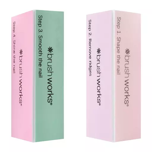 Brushworks Pastel Nail Buffing Blocks - 2 Pack