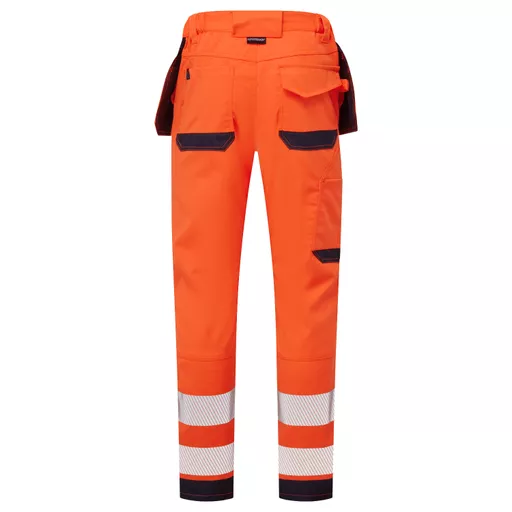 SYH-401-System-Hi-Vis-Orange-Navy-Eco-Stretch-Removable-Holster-Trousers-Back With Segmented Tape.png