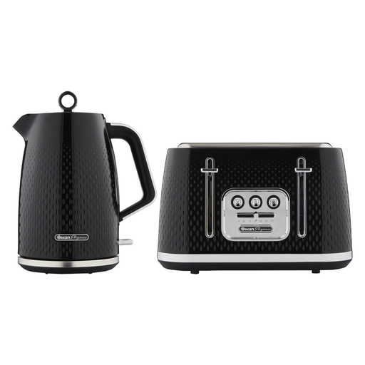 Swan Elegance Kitchen Set, 1.7L Kettle & 4 Slice Toaster