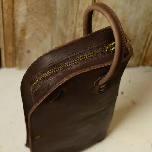 Vintage-style Leather Drumstick Bag by Pinegrove Leather