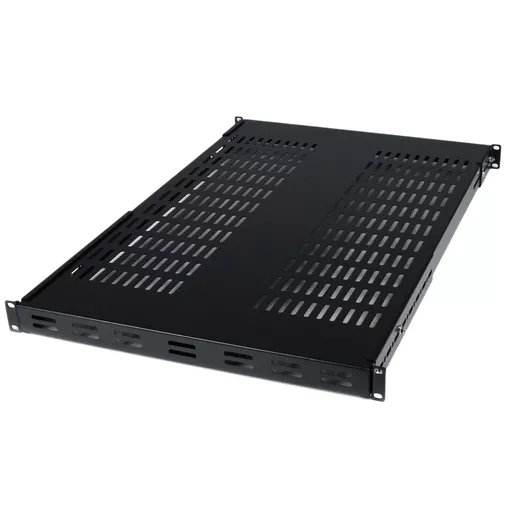 StarTech.com 1U Adjustable Vented Server Rack Mount Shelf - 175lbs - 19.5 to 38in Adjustable Mounting Depth Universal Tray for 19" AV/ Network Equipment Rack - 27.5in Deep