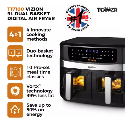 Tower Vortx 9L Dual Basket Air Fryer Stock Checker and Locator