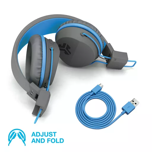 JLab JBuddies Kids Wireless Headphones - Grey/ Blue