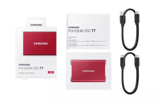 Samsung Portable SSD T7 1000 GB Red