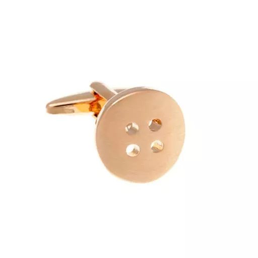 Brushed Rose Gold Plated Button Cufflinks
