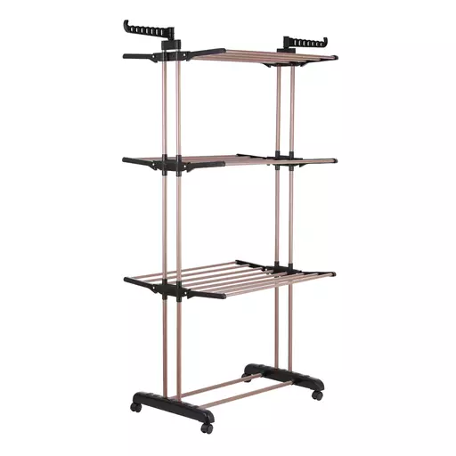 Rose Gold 3 Tier Airer Black