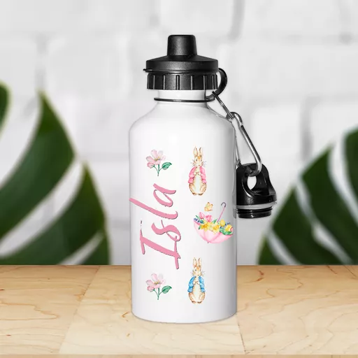 Easter Bunny Kids Water Bottle Pink