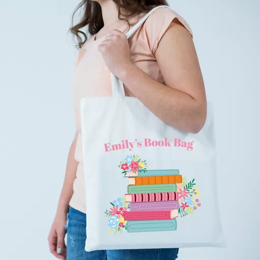 Personalised Book Stack Tote Bag