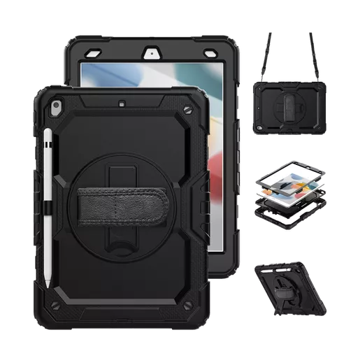 Guardian Case with Hand & Shoulder Strap for iPad 10.2 (2019/2020/2021) - Black