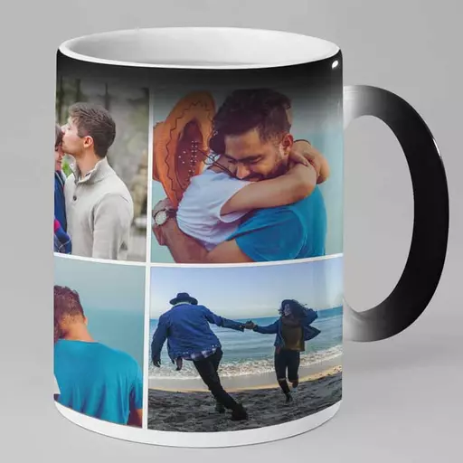 Personalised 6 Photo Collage Magic Mug - Upload 6 Memories
