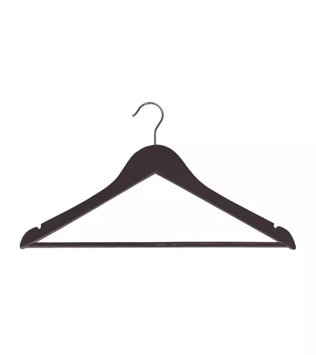 Black Wishbone Wooden Hangers with Trouser Bar - 450mm - Box of 50