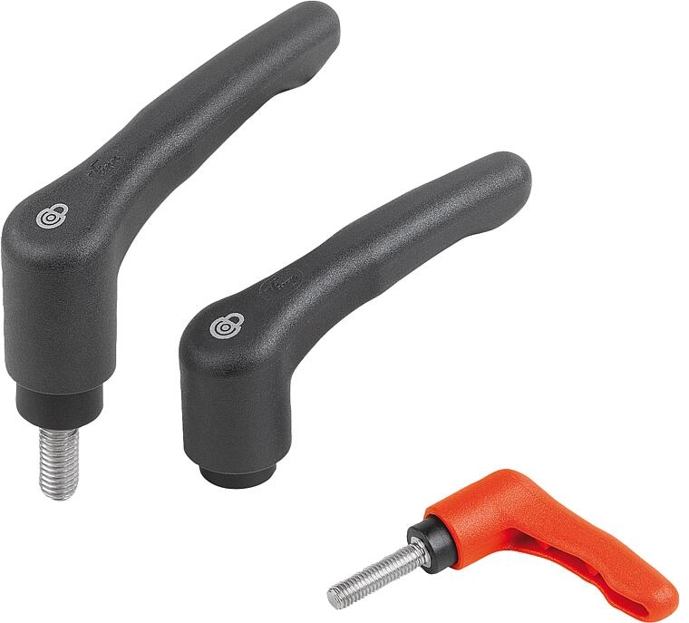 K1873 - Safety Lock Clamp Levers With Thermoplastic Handle And Stainless Steel Thread M4-M10