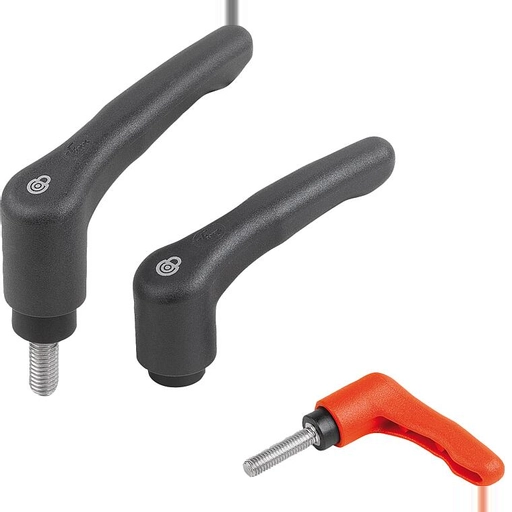 K1873 - Safety Lock Clamp Levers With Thermoplastic Handle And Stainless Steel Thread M4-M10