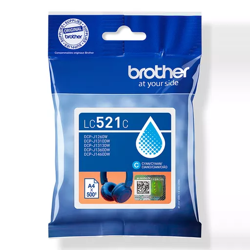 Brother LC-521C Ink cartridge cyan, 500 pages ISO/IEC 19752 for Brother DCP-J 1260