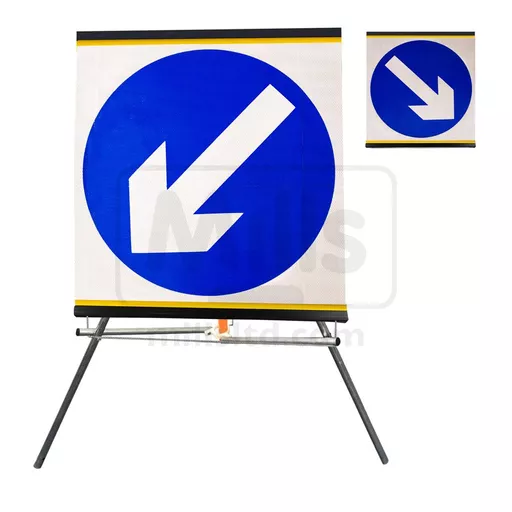 Keep Left & Right Arrow Collapsible Road Sign 750mm