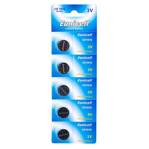 EUNICELL 3V CR1616 Button Cell Battery (5 PER CARD)