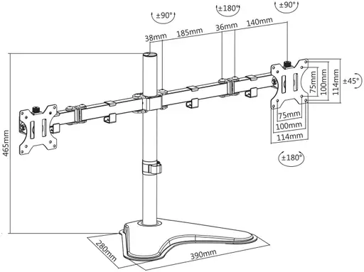 V7 Dual Desktop Monitor Stand