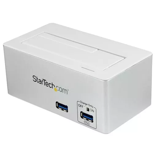 StarTech.com USB 3.0 SATA Hard Drive Docking Station SSD / HDD with integrated Fast Charge USB Hub and UASP For SATA 6 Gbps - White