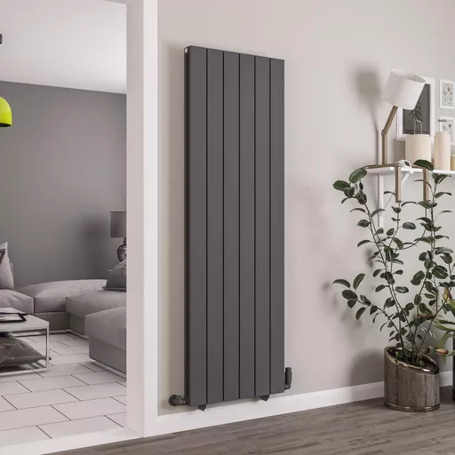 Queenswood 1800 x 582 Aluminium Radiator Matt Anthracite