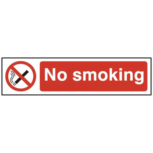 ASEC `No Smoking` 200mm x 50mm PVC Self Adhesive Sign