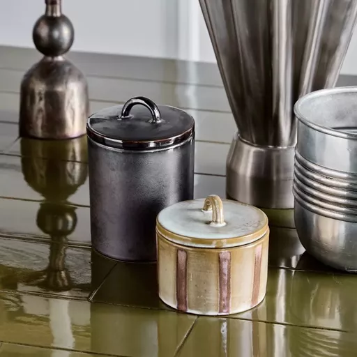 Storage boxes, Tallic, Black/Brown/Sand