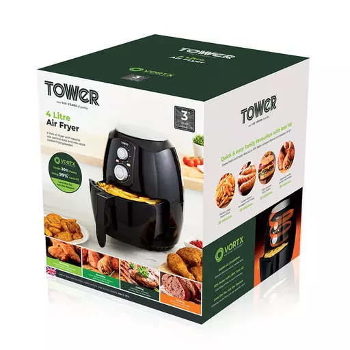 Tower, Vortx 4L Manual Air Fryer 1400W