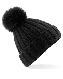 Verbier Faux Fur Pop Pom Chunky Beanie