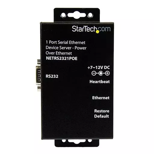 StarTech.com 1 Port RS232 Serial Ethernet Device Server - PoE Power Over Ethernet