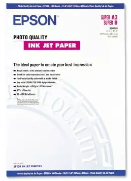 Epson Photo Quality Ink Jet Paper, DIN A3+, 102g/m², 100 Sheets