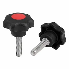 K0154 Star Grips Form L With Cap Male Thread Size M5-M10