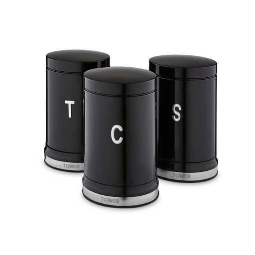 Photos - Food Container Tower Belle Set of 3 Canisters Black T826171NOR 