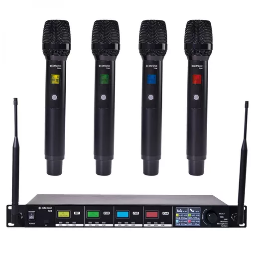 Citronic TU4 Quad PLL Mic Set x4 Handheld Transmitters