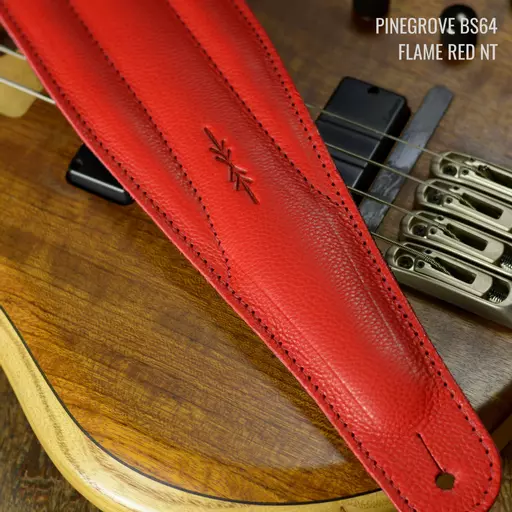 BS64 4"/100mm Bass Guitar Strap -  Natural Leather