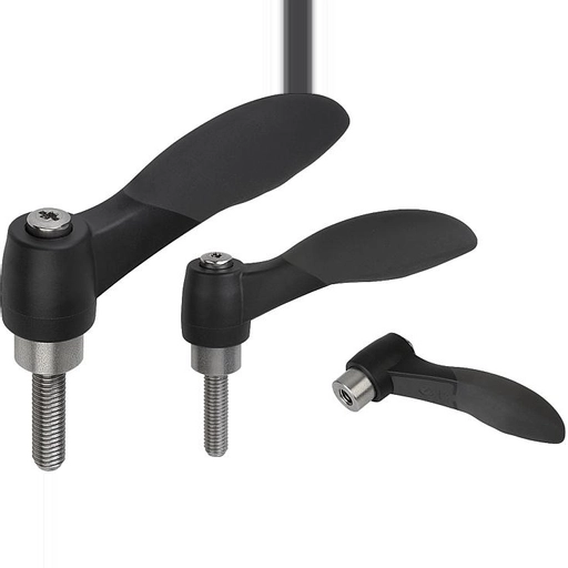 K0126 - Soft Touch Clamp Levers Stainless Steel Thread M5-M10