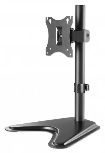 Manhattan TV & Monitor Mount, Desk, Tilt/Swivel/Rotation, 1 screen, Screen Sizes: 10-27", Black, Stand Assembly, VESA 75x75 to 100x100mm, Max 7kg, Lifetime Warranty