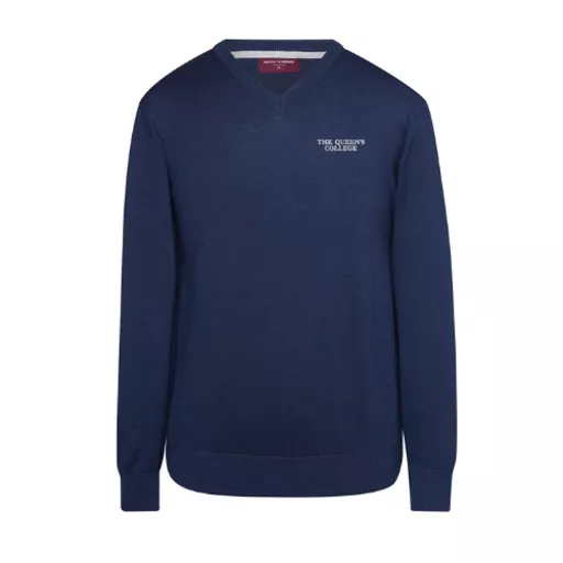 TheQueensCollege_BostonV-NeckJumper_Navy_Front.png