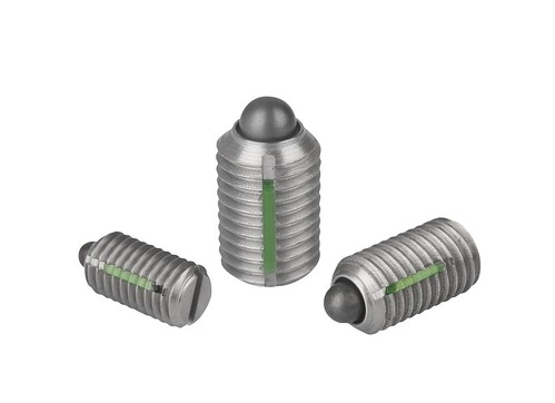 K0324 - Spring Plungers With Slot And Thrust Pin In Stainless Steel With Thread Lock