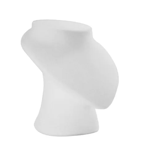 White Flock Necklace Display Bust Stand (M)
