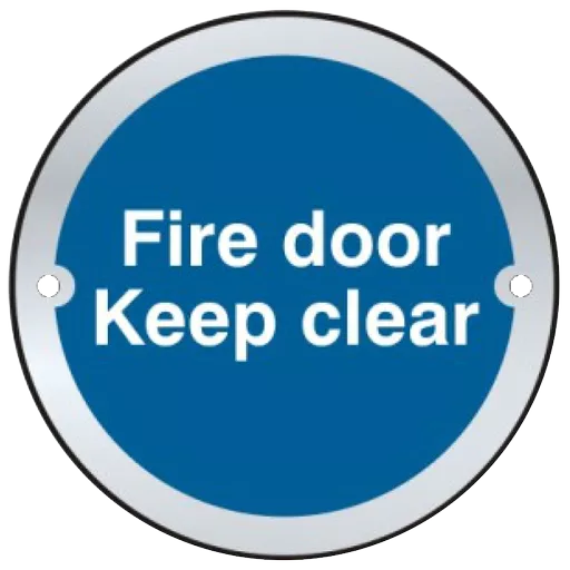 ASEC `Fire door Keep clear` Sign 75mm
