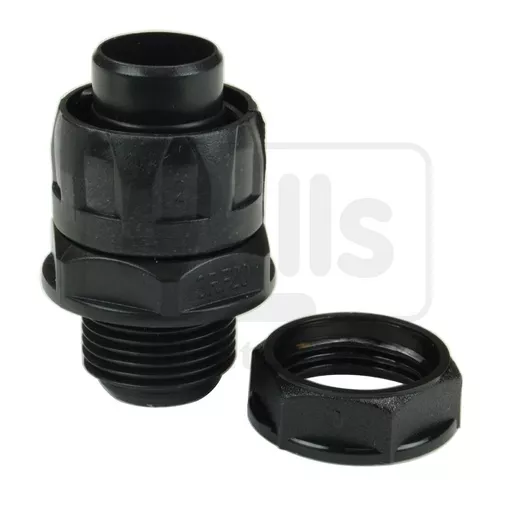 Flexible Polyprop Spiral Reinforced Conduit Glands & Locknuts Black - Pack of 10