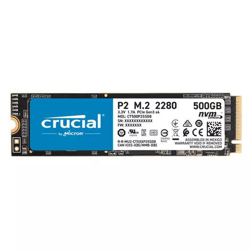 Crucial P2 M.2 500 GB PCI Express 3.0 NVMe