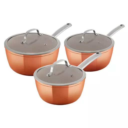 Copper Forged 3 Piece Saucepans