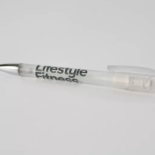 Lifestyle Clear Ball Pen with grey logo