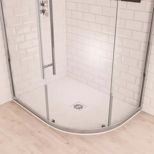 Crossland  1200 x 900mm Right Hand (RH) Offset Quad Shower Tray with Slate Finish - White
