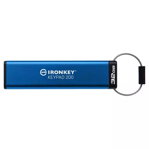 Kingston Technology IronKey Keypad 200 USB flash drive 32 GB USB Type-A 3.2 Gen 1 (3.1 Gen 1) Blue