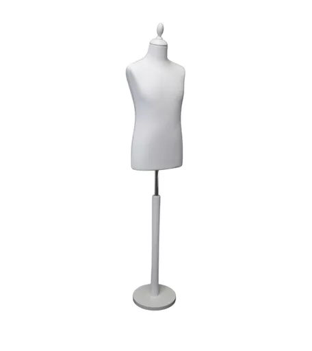 Exclusive 10-12 Years Tailors Dummy with Round Base - White