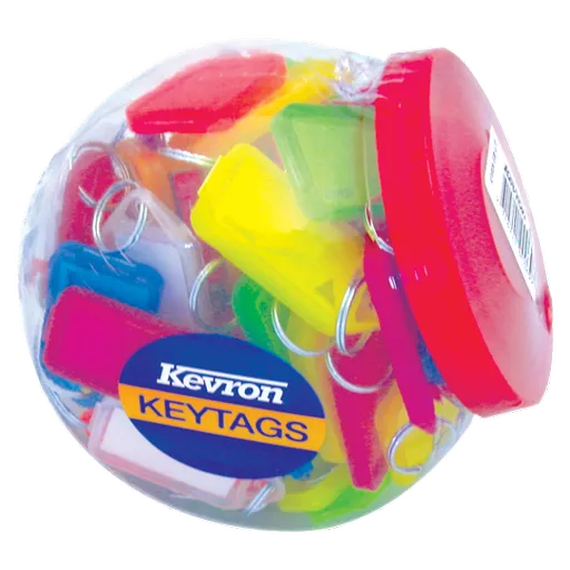 KEVRON  ID30 Giant Tags Display Tub 70pcs Assorted Colours