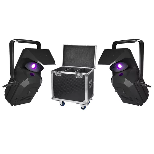Equinox Helix Scan XP 150W Scanner Twin Pack with Flight Case Bundle