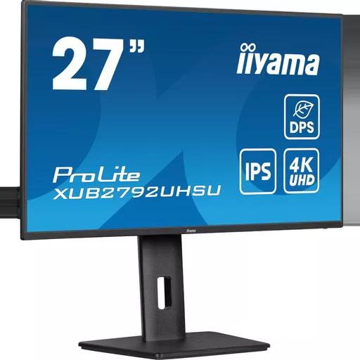 iiyama ProLite 27’’ IPS panel technology, ultra slim monitor featuring 4K resolution, Dynamic Power Saving (DPS) and height adjustable stand