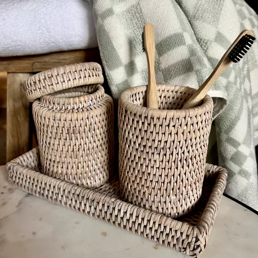 Rattan Brush Holder